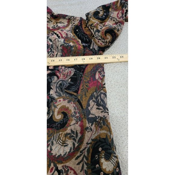 Units Womens Multicolored Reversible Tapestry Long Jacket Side Slits Medium Tall - Picture 10 of 14